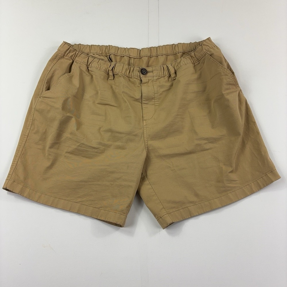 Chubbies Originals Shorts Mens 2XL Beige Cotton Chino Elastic Waist 7 Inseam